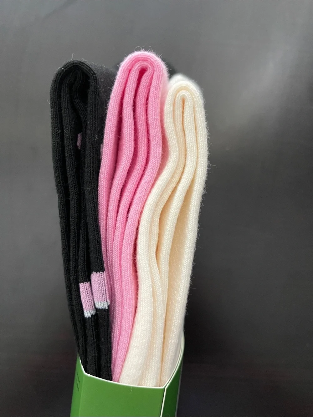 Kate Spade ♠️ trio of solid Pink and cream Polka black Dot Crew Socks